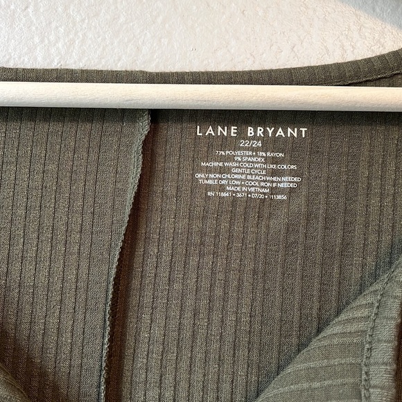 Lane Bryant Textured Olive Green Tank Top sz 22/24 - Picture 3 of 11